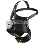 Маска для минета Lockink Blowjob Head Muzzle With Leash, черная - Фото №1