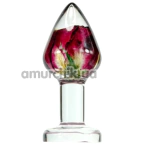 Анальная пробка Loviss Flower Rose Anal Plug, прозрачная - Фото №1
