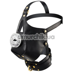 Маска для минета Lockink Blowjob Head Muzzle With Leash, черная - Фото №1