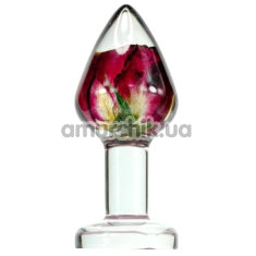 Анальная пробка Loviss Flower Rose Anal Plug, прозрачная - Фото №1