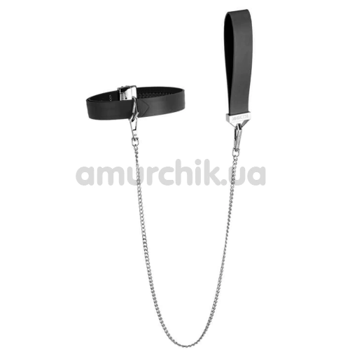 Ошейник с поводком Lockink Tied Collar With Leash Set, черный