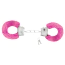 Наручники з рожевим хутром Crushious Love Cuffs, срібні - Фото №2