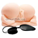 Штучна вагіна та анус з вібрацією Crazy Bull Vagina And Anal 115Z-1, тілесна - Фото №1