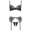 Комплект Cottelli Collection Lingerie 221258 черный: бюстгальтер + трусики-стринги + пояс для чулок - Фото №5