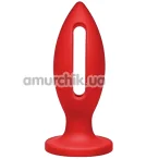 Анальная пробка Kink Lube Luge Premium Silicone Plug 6, красная - Фото №1