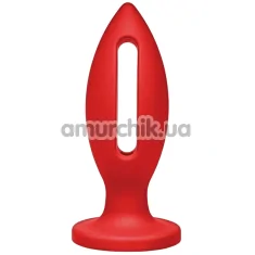 Анальна пробка Kink Lube Luge Premium Silicone Plug 6, червона - Фото №1