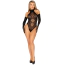 Боди Leg Avenue Lace Halter Teddy And Long Gloves, черное - Фото №5