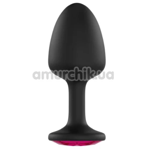 Анальная пробка с розовым кристаллом Dorcel Geisha Plug M, черная