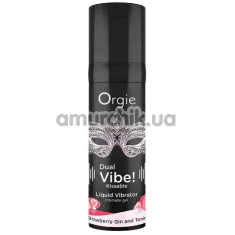 Збуджуючий гель з ефектом вібрації Orgie Dual Vibe! Liquid Vibrator Strawberry Gin and Tonic - полуничний джин і тонік, 15 мл - Фото №1