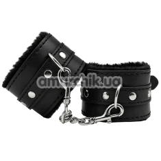 Фіксатори для рук DS Fetish Furry Hand Restraints, чорні - Фото №1