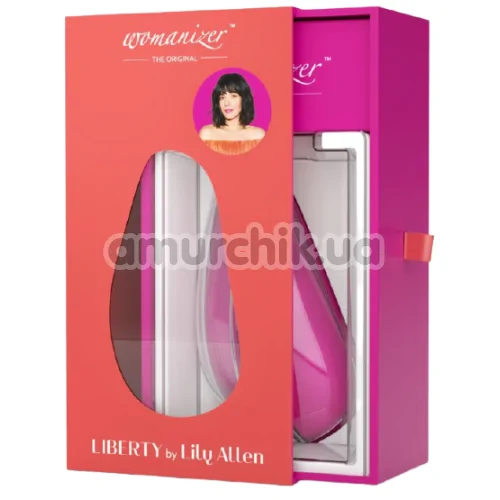Симулятор орального секса для женщин Womanizer Liberty by Lily Allen, оранжево-розовый