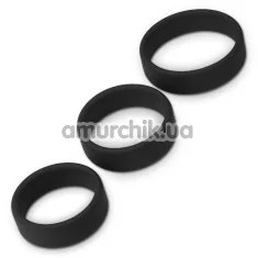 Набір ерекційних кілець Power Plus Cock Ring Series Pro, чорний - Фото №1