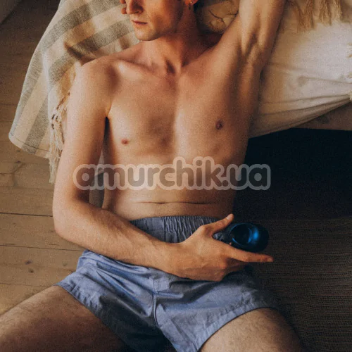 Мастурбатор с вибрацией и пульсацией Man Wan Sub.One, синий