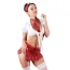 Костюм школьницы Cottelli Collection Costumes 2470365 бело-красный: топ + мини-юбка + трусики + чулки + галстук - Фото №1