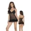 Комплект Mini Dress & String черный: комбинация + трусики-стринги (модель R473010) - Фото №2