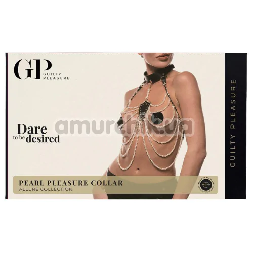 Портупея Guilty Pleasure Pearl Pleasure Collar, чорно-золота