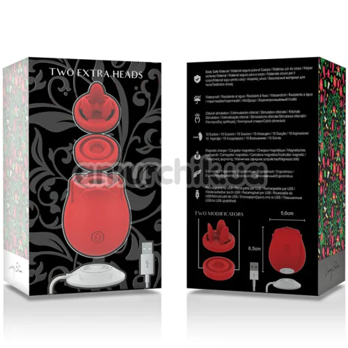 Симулятор орального сексу для жінок Rose Luxury Edition, червоний