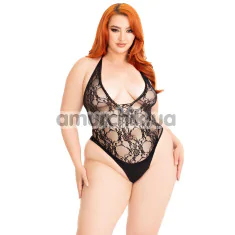 Боди Leg Avenue Floral Lace Deep-V Teddy, черное - Фото №1