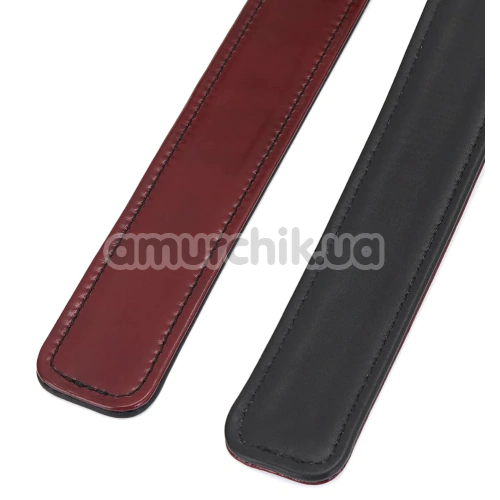 Фіксатори для ніг Liebe Seele Wine Red Leather Thigh Cuffs with Rose Gold Hardware S, бордові