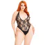 Боди Leg Avenue Floral Lace Deep-V Teddy, черное - Фото №1