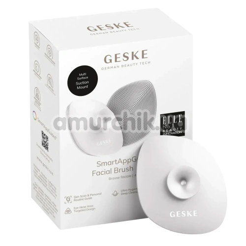 Щетка для лица Geske Facial Brush 4 in 1 Suction Mount, белая