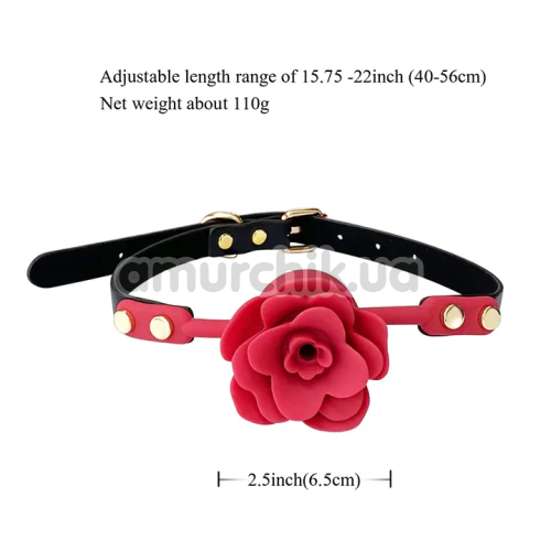 Кляп с розой DS Fetish Silicone Rose Gag, розовый