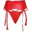 Комплект Star Night Wet Look Garter Belt, красный: пояс для чулок + трусики-стринги - Фото №4