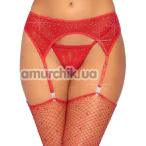 Пояс для чулок Leg Avenue Rhinestone Garterbelt 9140, красный - Фото №1