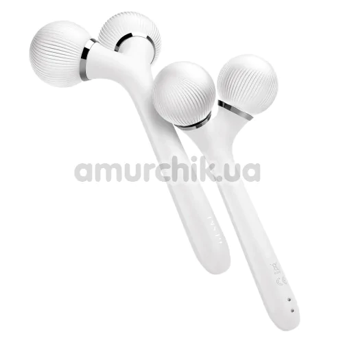 Ультразвуковий масажер Geske Sonic Facial & Body Roller 4 in 1, біло-срібний