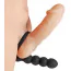 Анальна насадка з вібрацією Frisky Double Fun Cock Ring + Double Penetration Vibe, чорна - Фото №3