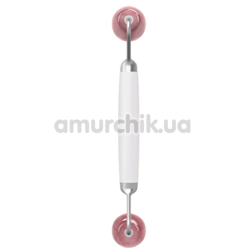Роликовый массажер Geske Rose Quartz Face & Body Roller 5 in 1, белый