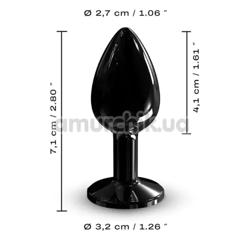 Анальная пробка с черным кристаллом Dorcel Diamond Plug S, черная