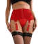 Комплект Star Night Crotchet Garter Belt, червоний: пояс для панчіх + трусики-стрінги - Фото №1