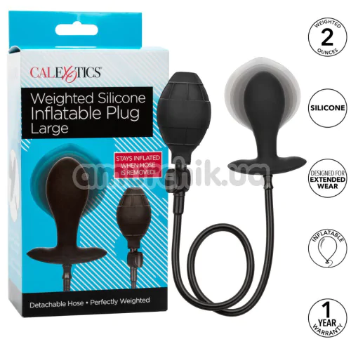 Анальный расширитель Weighted Silicone Inflatable Plug Large, черный