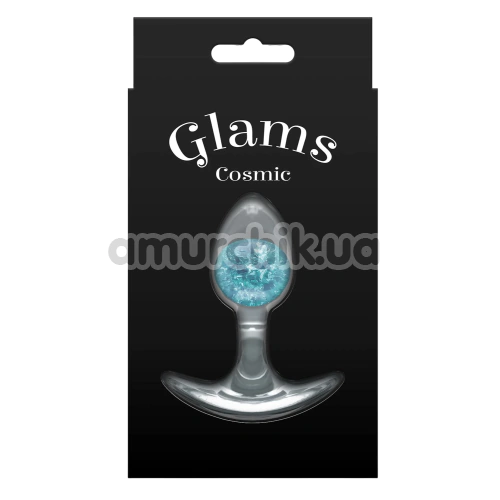Анальная пробка Glams Cosmic Small, голубая