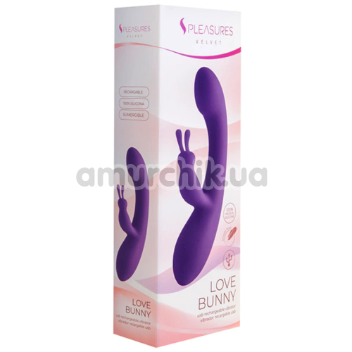 Вібратор S Pleasures Velvet Love Bunny, фіолетовий