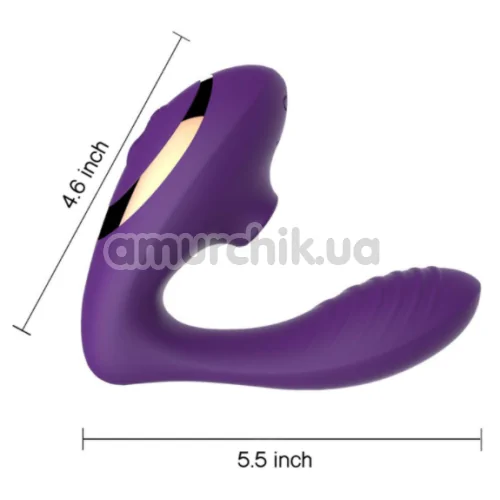 Вібратор з вакуумним стимулятором Tracy's Dog OG Sucking Vibrator, фіолетовий