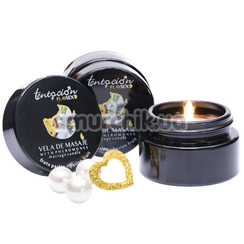 Свічка для масажу з феромонами Tentacion Playsex Passion Fruit, 20 мл