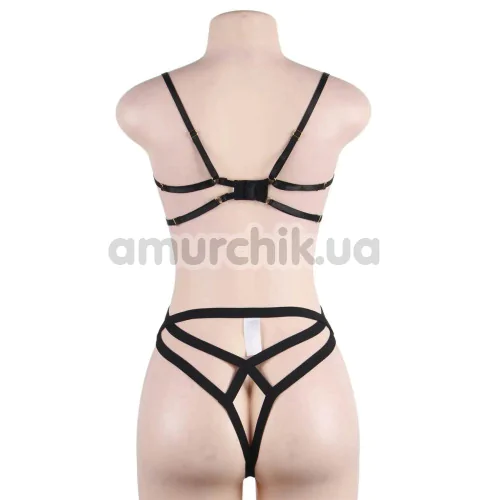 Комплект Star Night Elegant Embroidery Fashion Bra Set, чорний: бюстгальтер + трусики