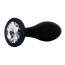 Анальна пробка з прозорим кристалом Exclusivity Jewellery Silicone Straight Plug L, чорна - Фото №1
