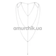Прикраса для тіла Bijoux Indiscrets The Magnifique Collection Back and Cleavage Chain, срібна - Фото №1