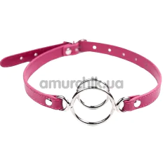 Кляп-кольцо DS Fetish Double Metal Gag, розовый - Фото №1