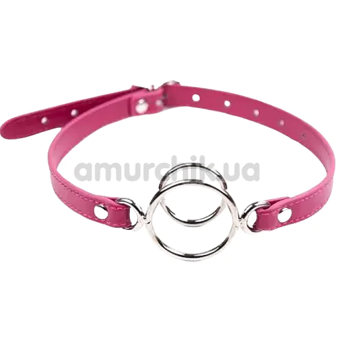 Кляп-кільце DS Fetish Double Metal Gag, рожевий - Фото №1