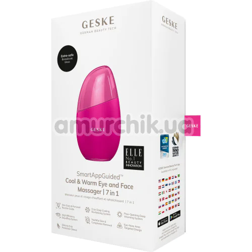 Массажер для глаз и лица Geske Cool & Warm Eye and Face Massager 7 in 1, ярко-розовый