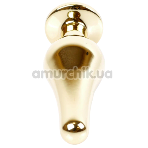 Анальна пробка з фіолетовим кристалом Exclusivity Jewellery Gold Plug Long, золота