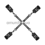 Фиксаторы для рук и ног Bedroom Fantasies Hogtie & Cuffs Set 4-Way Restraint Set, черные - Фото №1