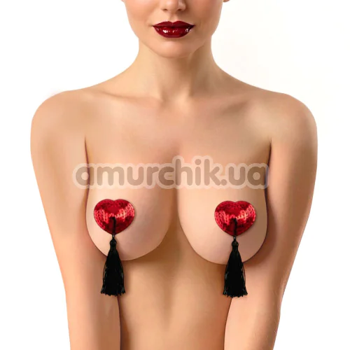 Прикраси для сосків Art of Sex Sparkling Hearts, червоні