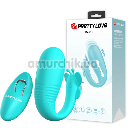 Вібратор з поштовхами Pretty Love Remi, бірюзовий