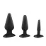 Набор из 3 анальных пробок Malesation Silicone Classic Plug Set, черный - Фото №1