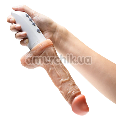 Вибратор с толчками и подогревом Dr. Skin Silicone Dr. Hammer 7, телесный